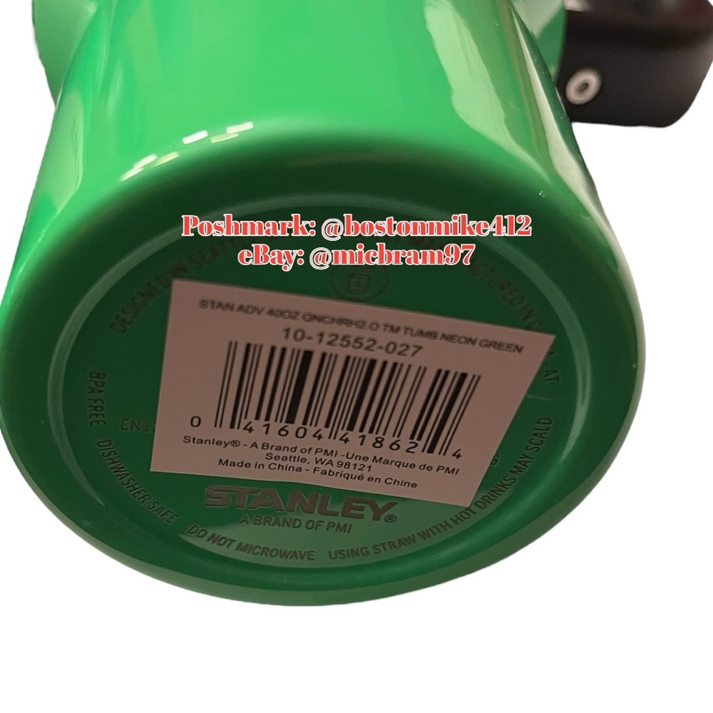 Stanley The Neon Quencher H2.O FlowState Tumbler - Neon Green 40oz Cup w/ Straw - Picture 9 of 10